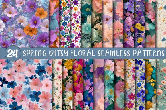 Download Spring Ditsy Floral Seamless Patterns - Premium Bundle